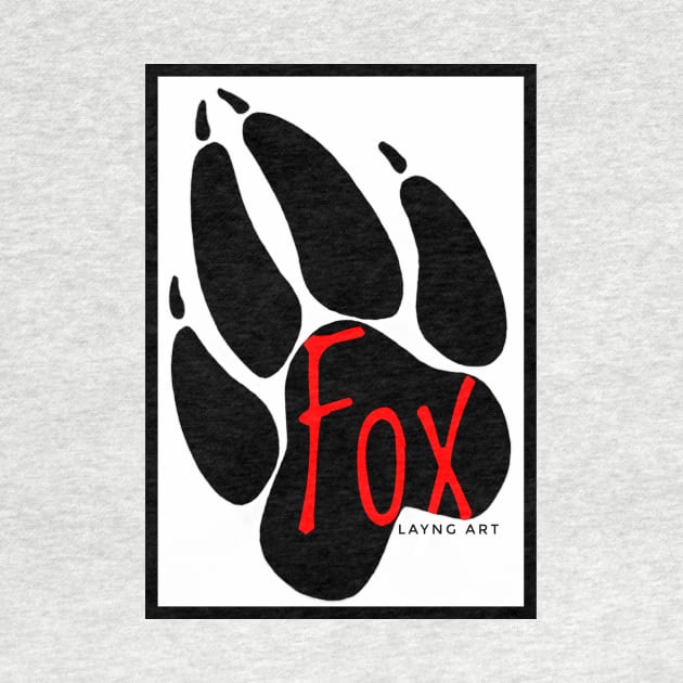 Fox Layng Art logo White/Red by Fox Layng Art